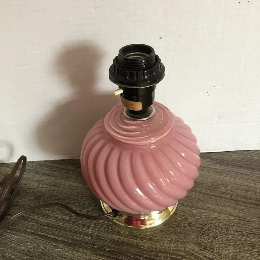 1980s Reverse Painted Glass Lamp